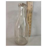 Yoder Dairy embossed glass milk botlte