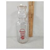 Meadow Gold Cream Top Glass Milk Bottle, One