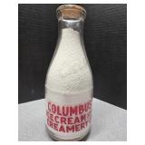 Columbus Dairy MS. Cicco Cream 1qt milk bottle