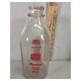 Meadow gold half gallon glass milk bottle
