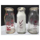 1/2 pint milk bottles TX, NV, WA. Dairies