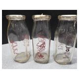 1/2pt milk bottles FL. IA. NY. Dairies