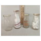 4- Glass Milk Bottles,  Milk for Health Inc,