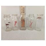 5- Glass Milk Bottles,  Rochester Dairy,