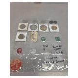 Tokens, mostly NE, plastic, metal, cardboard.