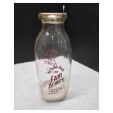 Fair Acres 1qt dairy milk bottle.