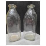 Bowman & Meadow Gold 1qt milk bottles