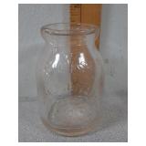 Somerset Farms embossed glass Milk Bottle half