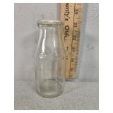 Ross embossed half pint glass milk bottle