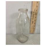 Meadow Gold slanted letters embossed quart glass