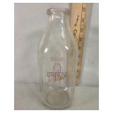 Graystone color label quart milk bottle