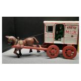 Cast-iron milk wagon toy
