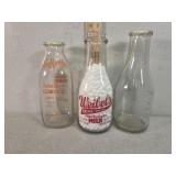 OK, quart glass milk bottles Amberglo OKC,