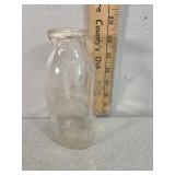3c store bottle, embossed half pint glass milk