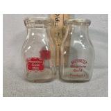 Meadow gold color label half pint glass milk