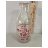 2qt meadow gold glass milk bottle