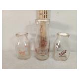 3- Glass Milk Bottles,  New Modern Dairy,  PET