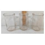 3- Glass 12oz Milk? Cottage Cheese? Bottles,  No