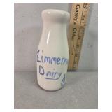 Zimmerman dairy ceramic milk bottle.