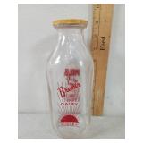 Bremer Dairy,  Aurora,  NE. One Quart Glass Milk