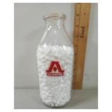 Alamito One Quart Glass Milk Bottle with Color