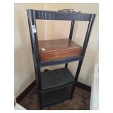 Black plastic 4-tier shelf