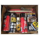 New crack filler, tape measure, screws,