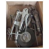 Locking pliers, 50 ft tape measures