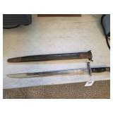 1917 Remington military bayonet with leather
