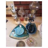 Oil lamps & Ashley trays