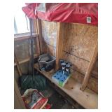 Bag chair, ice melt, shovel, spreader, LED path