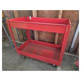 Metal 2 tier shop cart on casters
