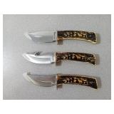 3 Uncle Henry Knives w/ sheaths