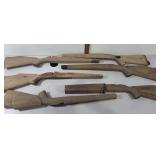 Rifle stocks, mostly raw wood