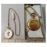 2 Pocket Watches w/ Chains, Mickey Mouse- Lorus