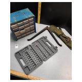 Manual keg pump, bipod, bit assortment  &