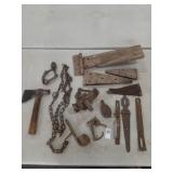 Hinges, Chain, axe, trap & pully and more