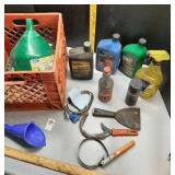 Garage chemical, tools & milk crate