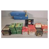 Open boxes 22 caliber bullets