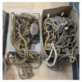 >Block and tackle ropes and pulley