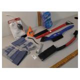 Work gloves, scrapers, siphon & other