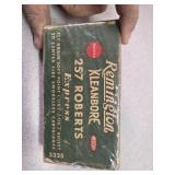 Remington 257 roberts antique box, some contents