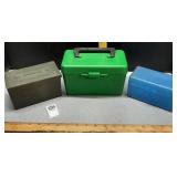 3 plastic ammo boxes cases