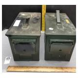 2 military ammo boxes
