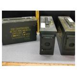 3 metal military ammo boxes