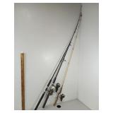 3 Fishing Poles rods with Spincast Reels