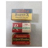 3 Boxes Antique 22 WRF 22 long 22 short ammo