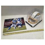 Autographed mini helmet & picture
