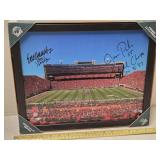 Autographed Huskers memorial stadium football