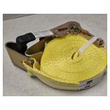 New 27' ratchet tie down strap w/ flat hooks